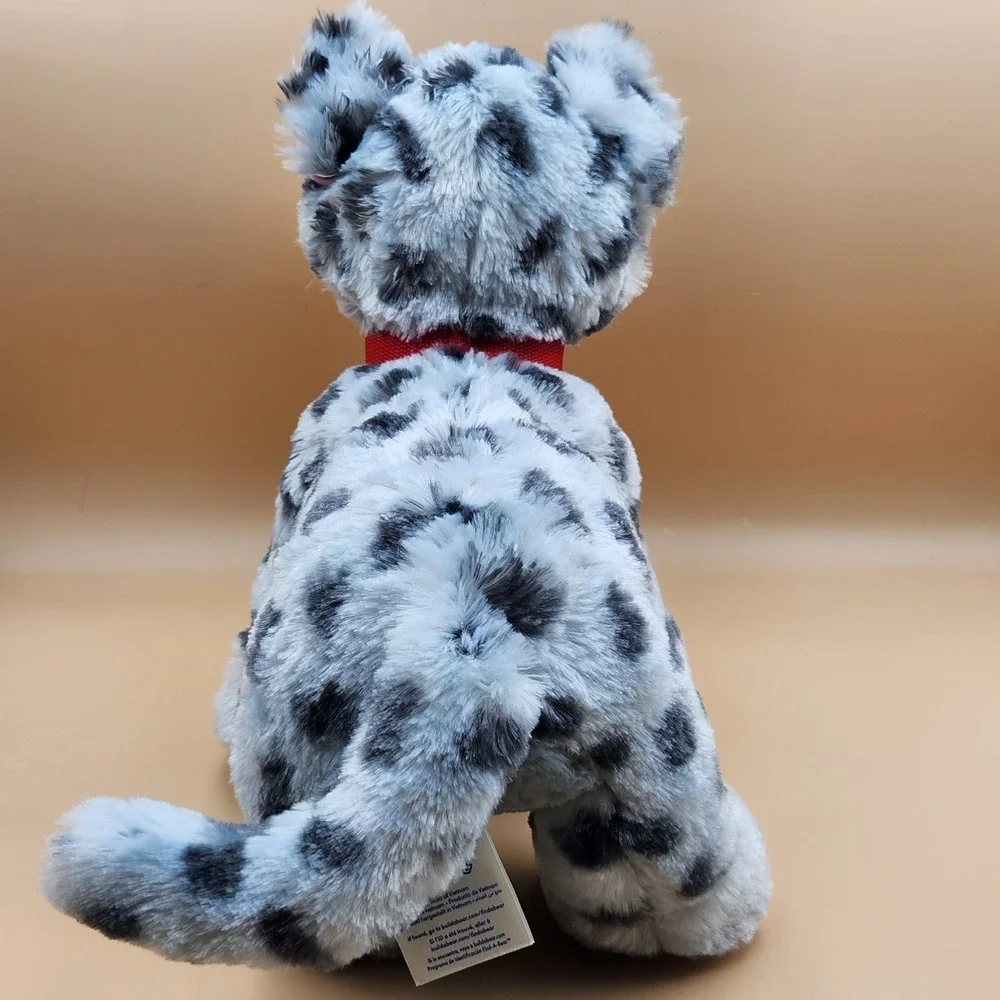 Build a Bear BAB Promise Pets Spotted Gray Cat Plush Stuffed Animal Green Eyes